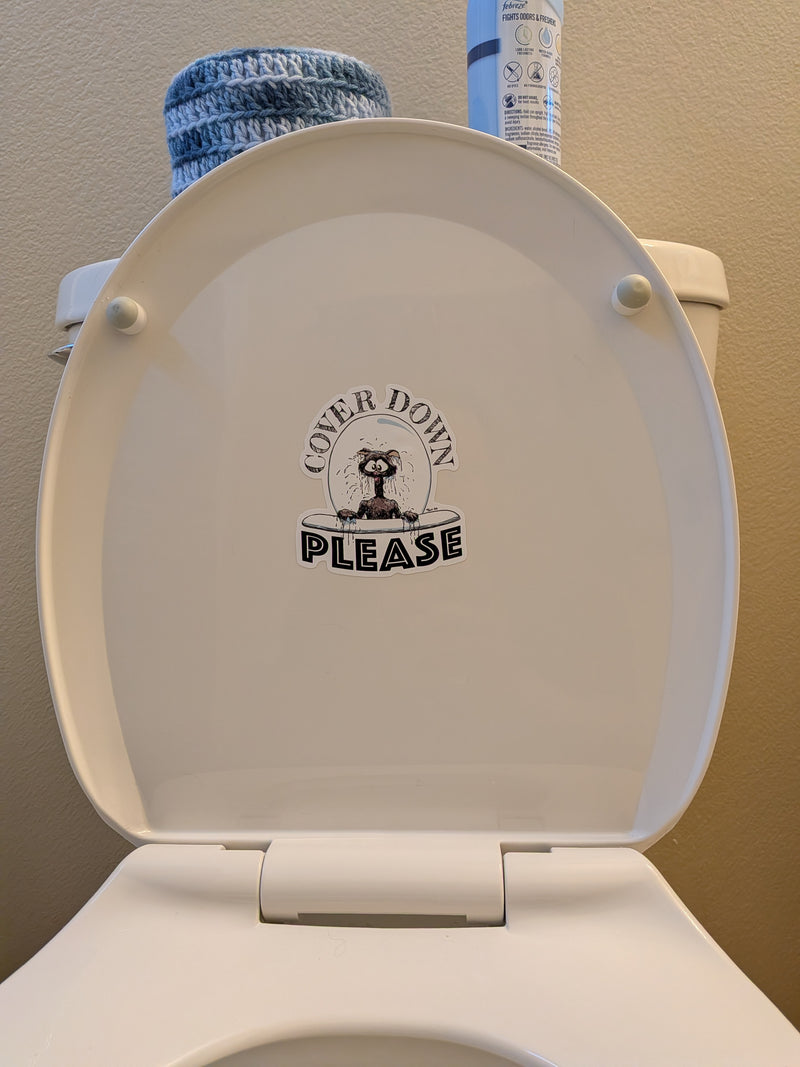 Cover Down Tortie Kitty Toilet Decal
