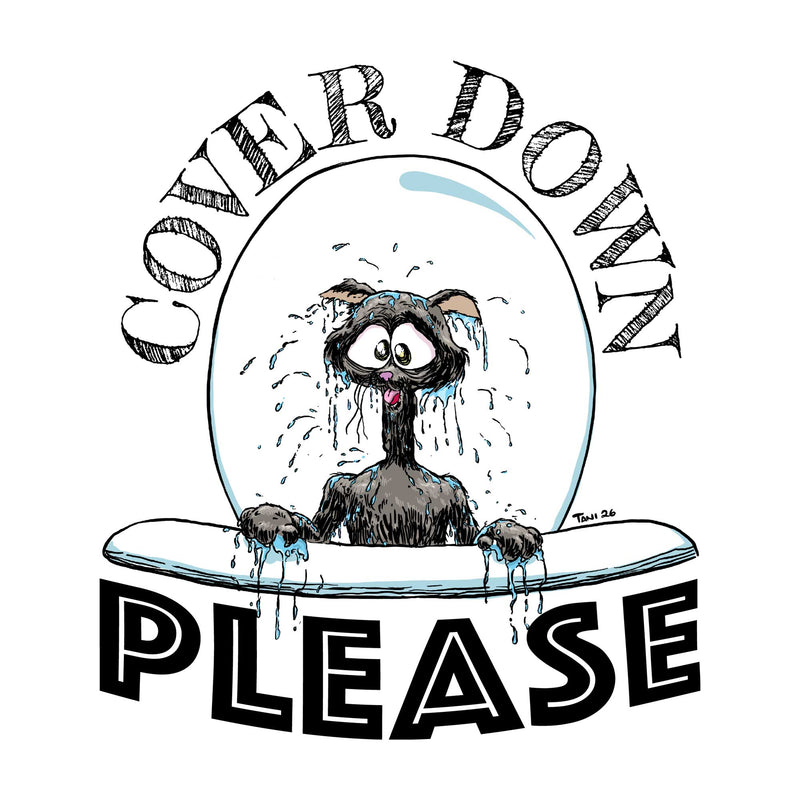 Cover Down Black Kitty Toilet Decal