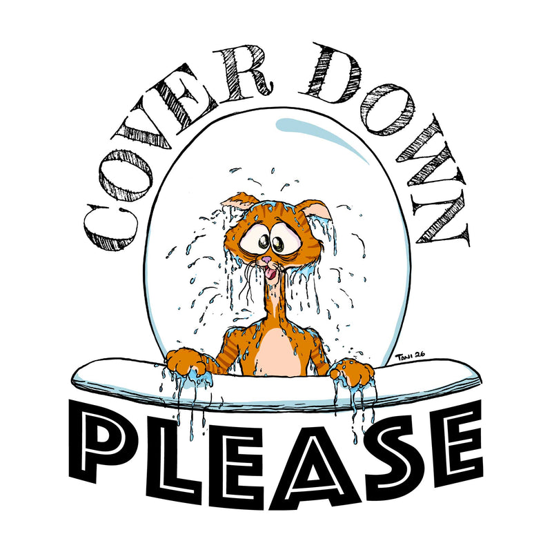 Cover Down Orange Kitty Toilet Decal