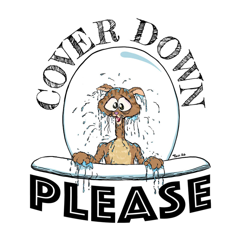 Cover Down Tabby Kitty Toilet Decal